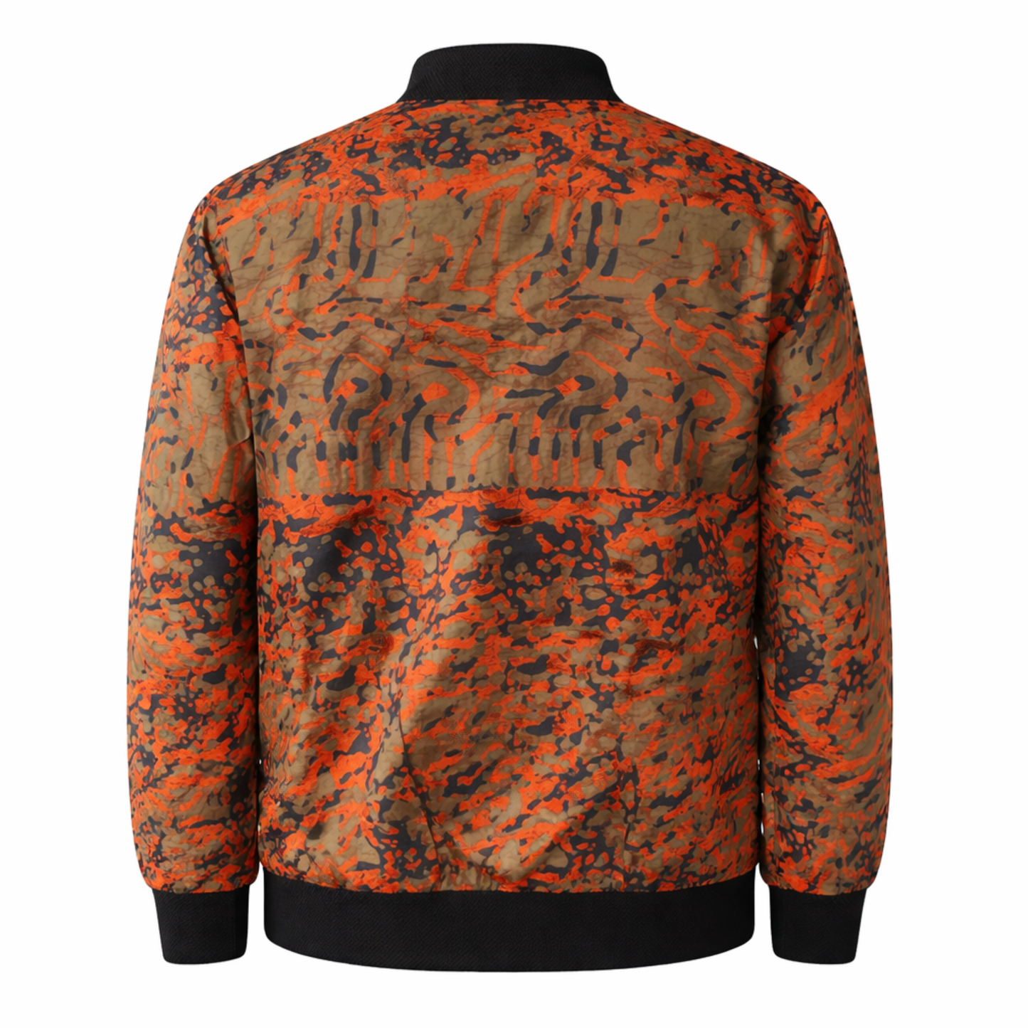 Unisex Orange Camo Ankara Bomber Jacket