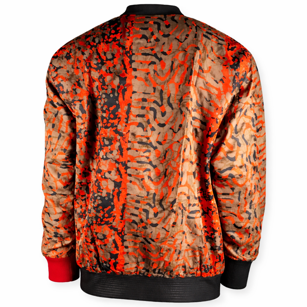 Unisex Orange Olive Abstract Bomber Jacket