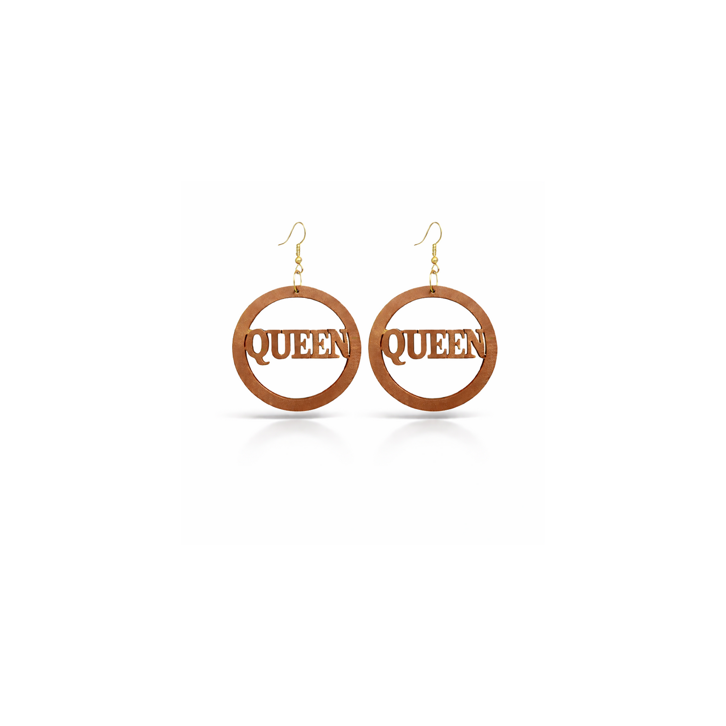 Gold Queen Circle Earrings