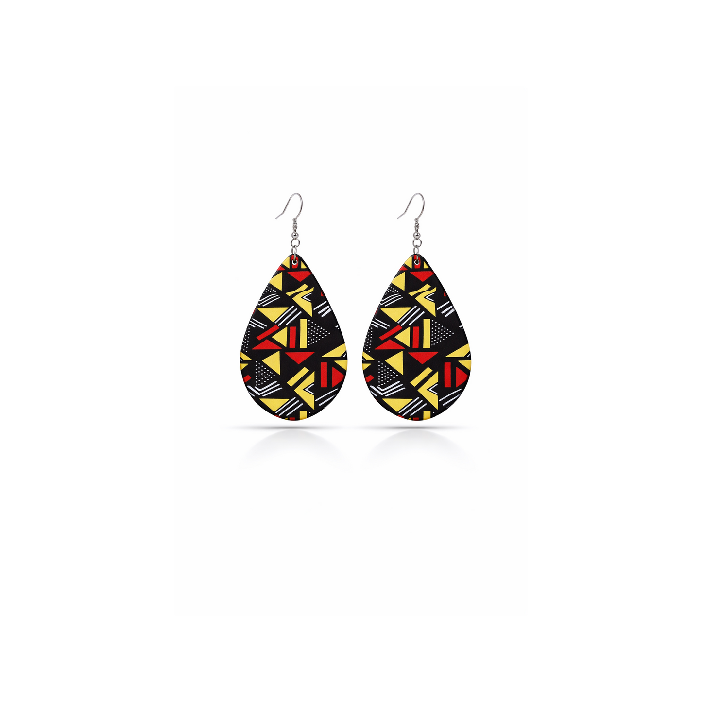 African Print Teardrop Earrings
