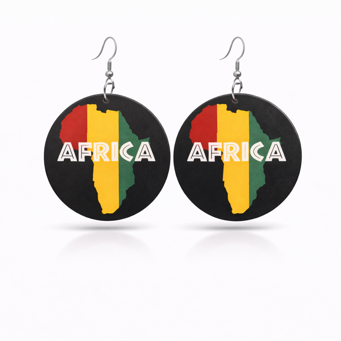 Africa Flag Circle Earrings