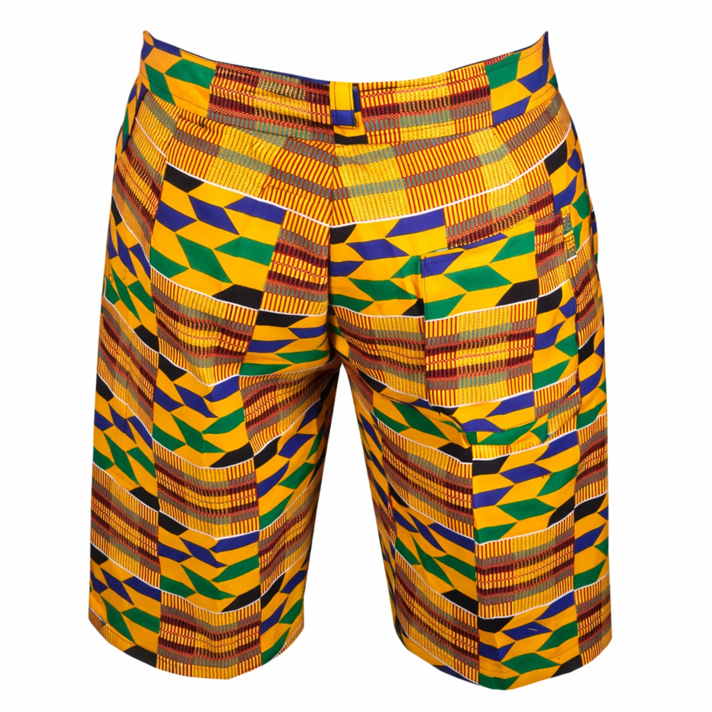 Men’s Kente Print Tailored Shorts – Premium Ankara Fabric