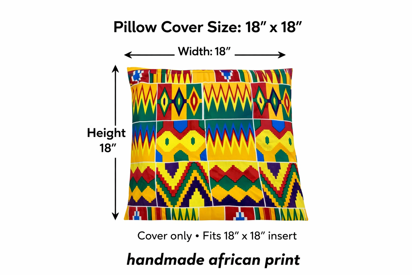 African Kente Mosaic Throw Pillow Covers – Set of 4 (18×18)