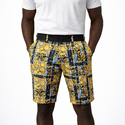 Shorts patchwork Ankara audacieux pour hommes