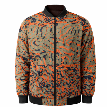 Unisex Orange Camo Ankara Bomber Jacket