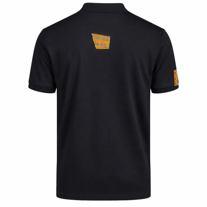 Men’s Black Kente Panel Polo Shirt