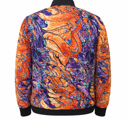 Unisex Multicolor Abstract Print Bomber Jacket