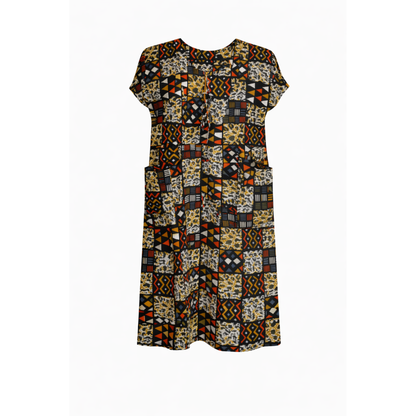Women's African Patchwork Print Midi Dress – Bold Ankara Style