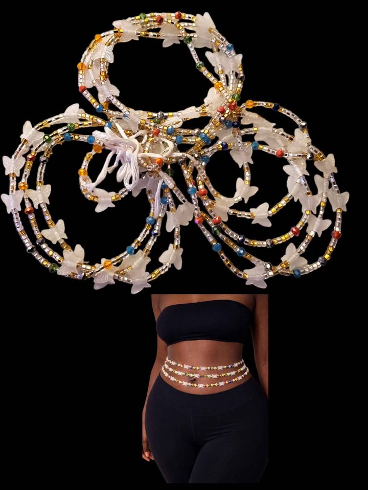 Handmade 3-Strand African Waist Beads – Adjustable Fit | 44 Inches Each