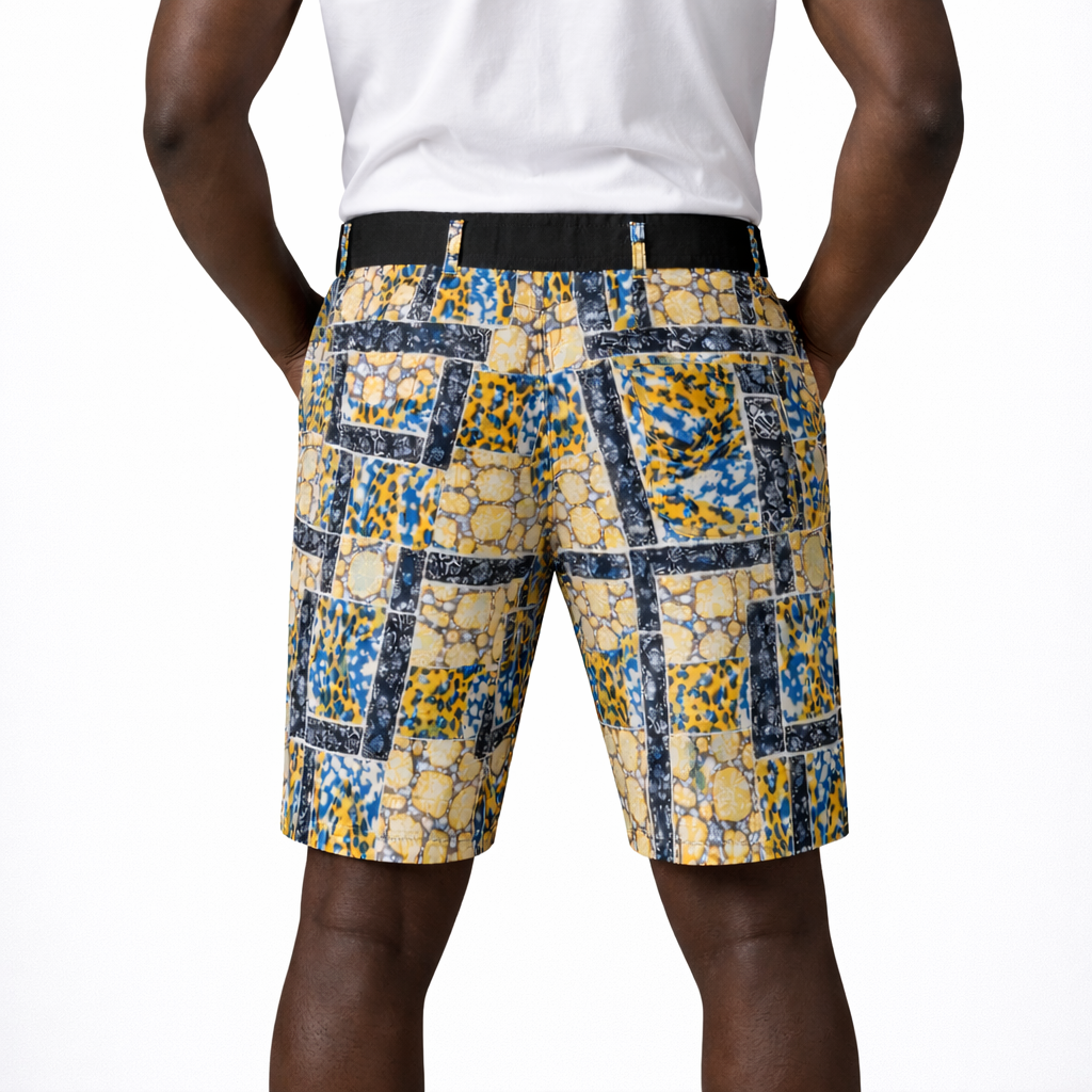 Shorts patchwork Ankara audacieux pour hommes