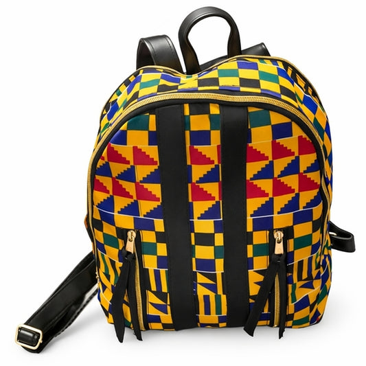 African Print Mini Backpack – 12” Everyday Bag