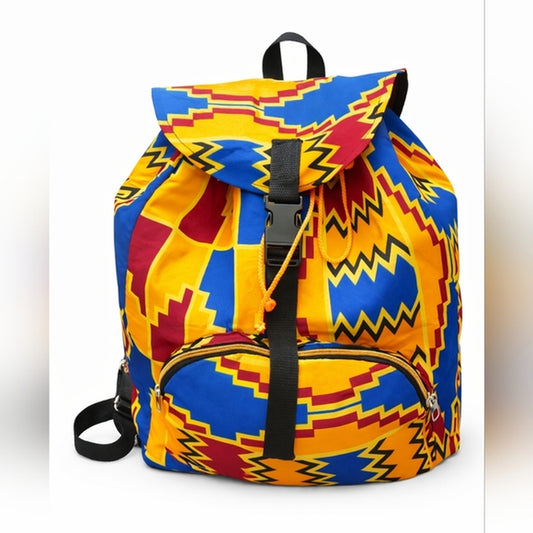 Ankara Print Travel Backpack – 16” African Everyday Bag