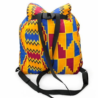 Ankara Print Travel Backpack – 16” African Everyday Bag