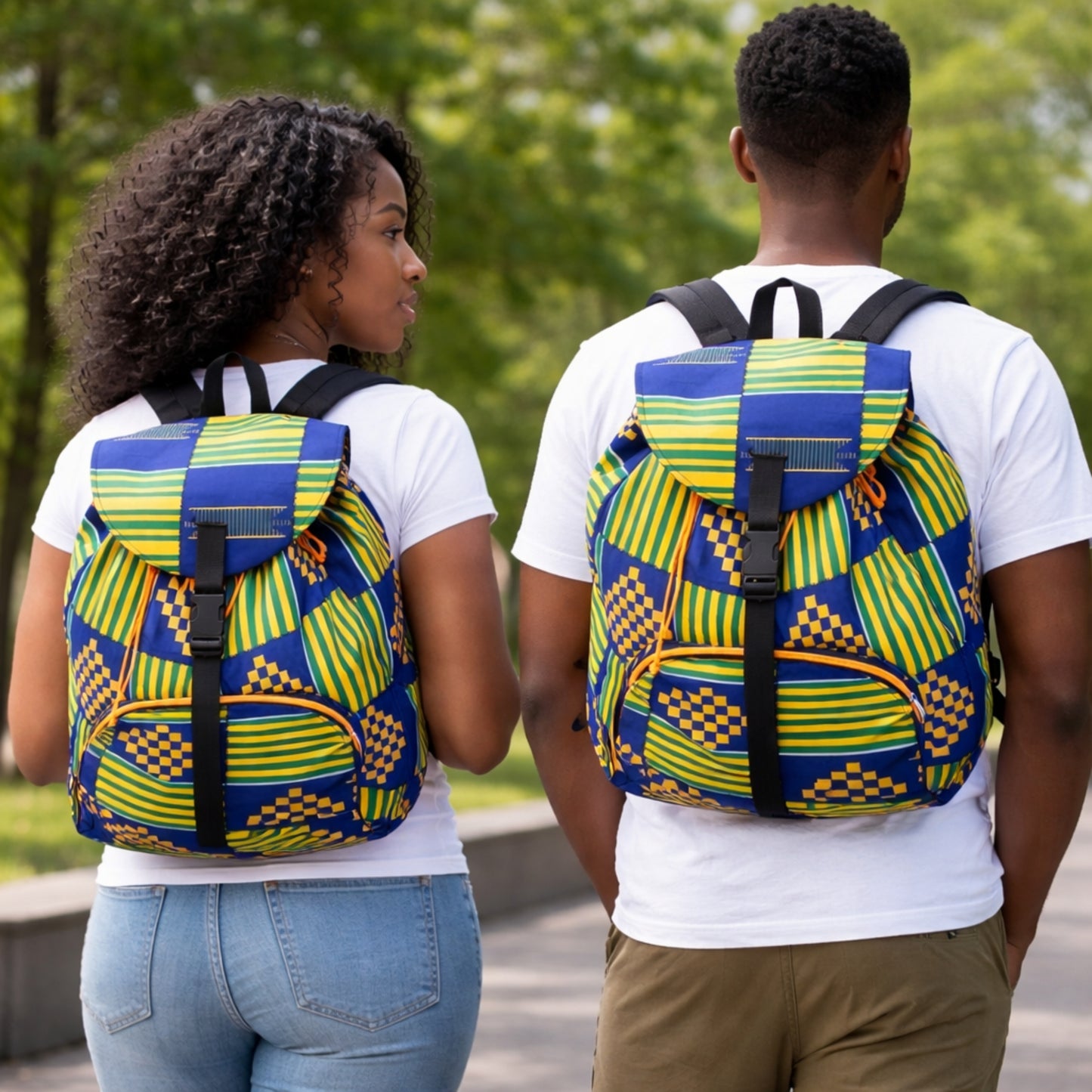 Ankara Print Backpack – 16” African Travel Bag