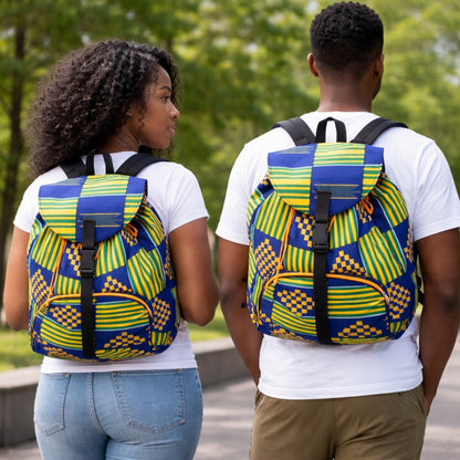 Ankara Print Backpack – 16” African Travel Bag