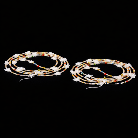 Handmade 2-Strand African Waist Beads – Adjustable | 46 Inches Each