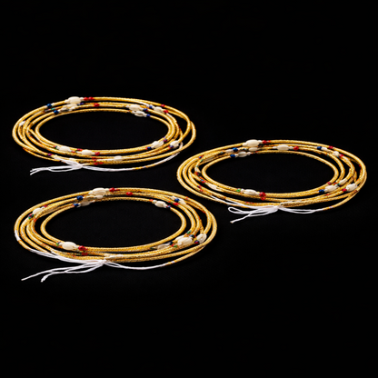 Handmade 3-Strand African Waist Beads – Adjustable | 46 Inches Each – Gold & Multicolor Accents