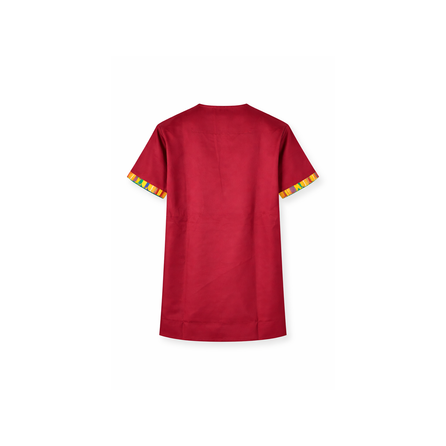 Men’s Burgundy Ankara Trim Heritage Shirt