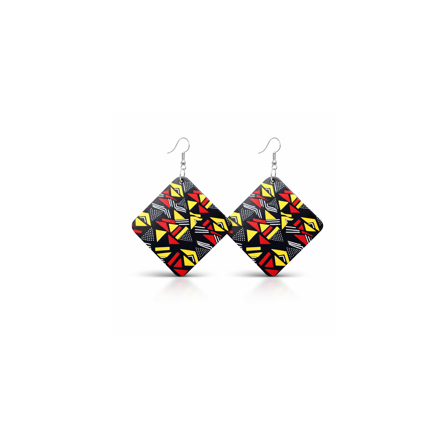 African Print Diamond Earrings