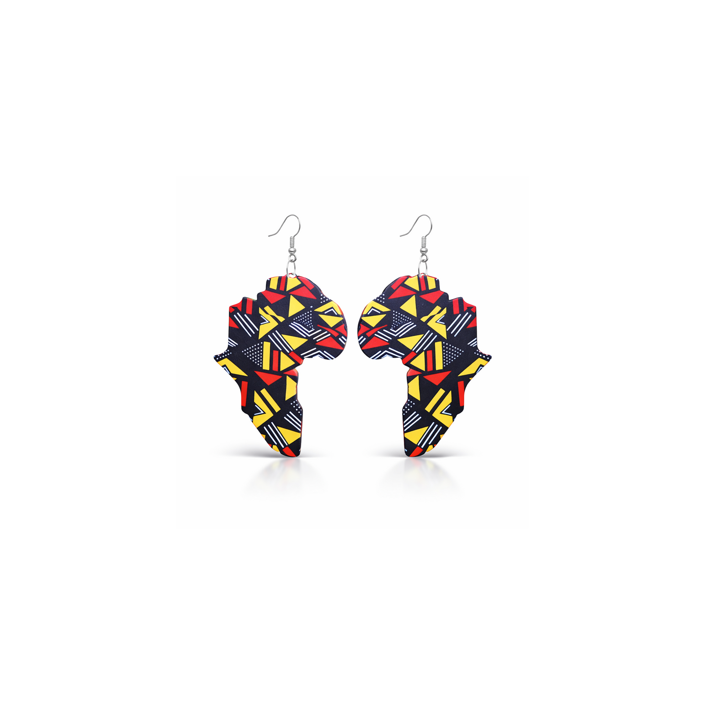 Africa Map Print Earrings – African Statement Drops
