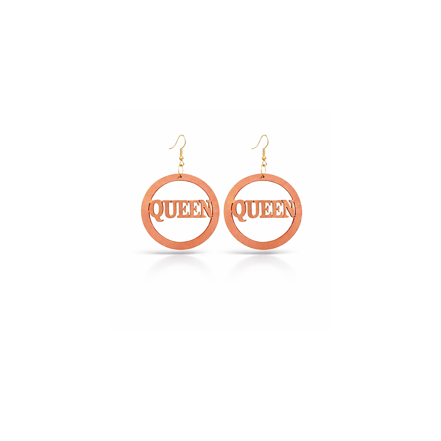 Rose Gold Queen Circle Earrings