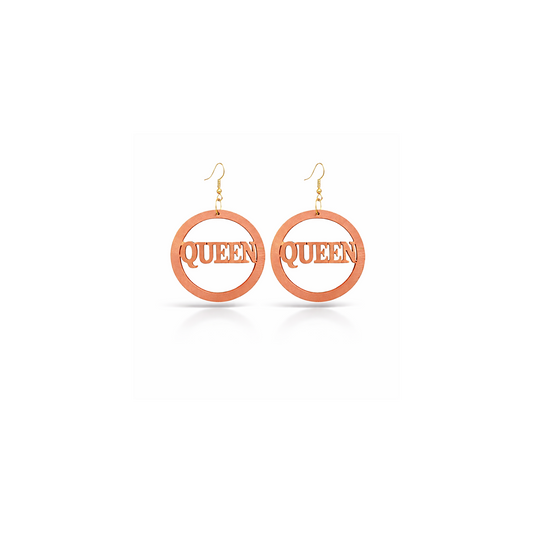 Rose Gold Queen Circle Earrings