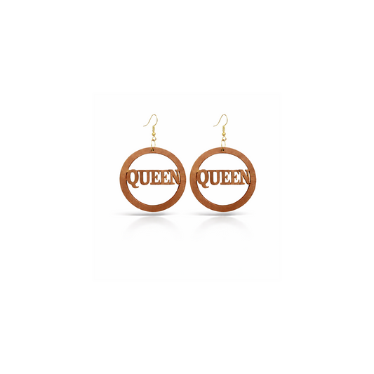 Gold Queen Circle Earrings