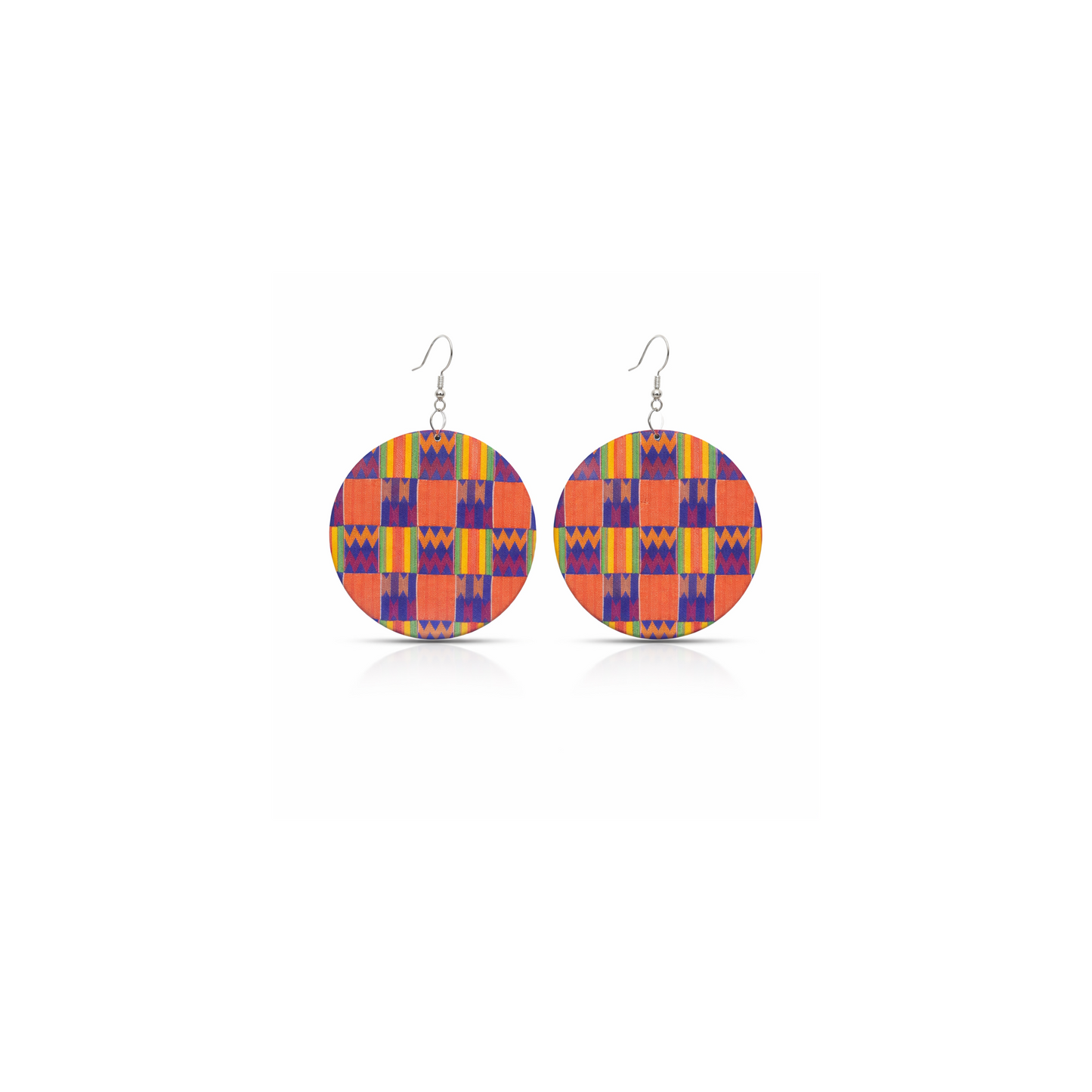 Kente Print Circle Earrings