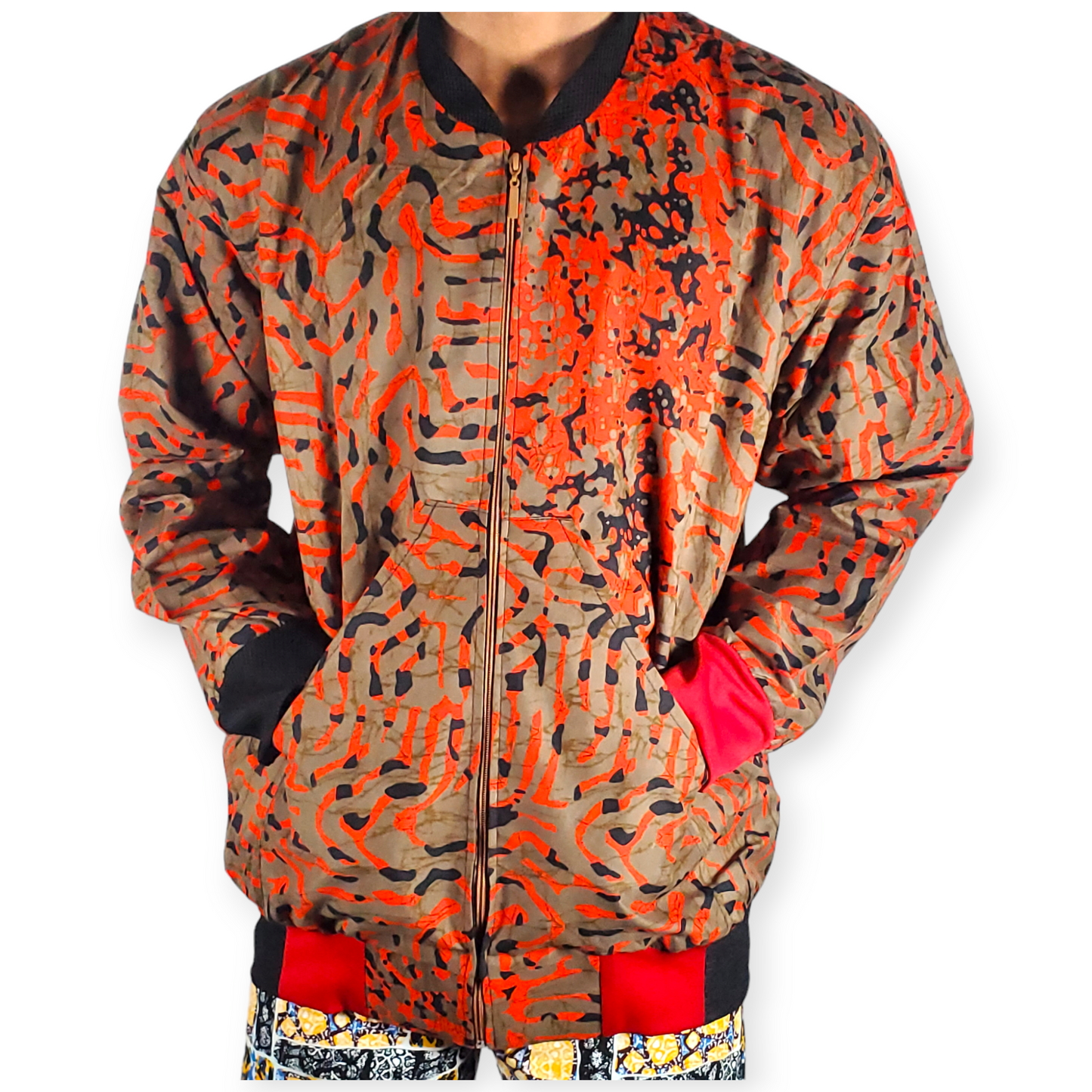 African bomber fabric print jacket