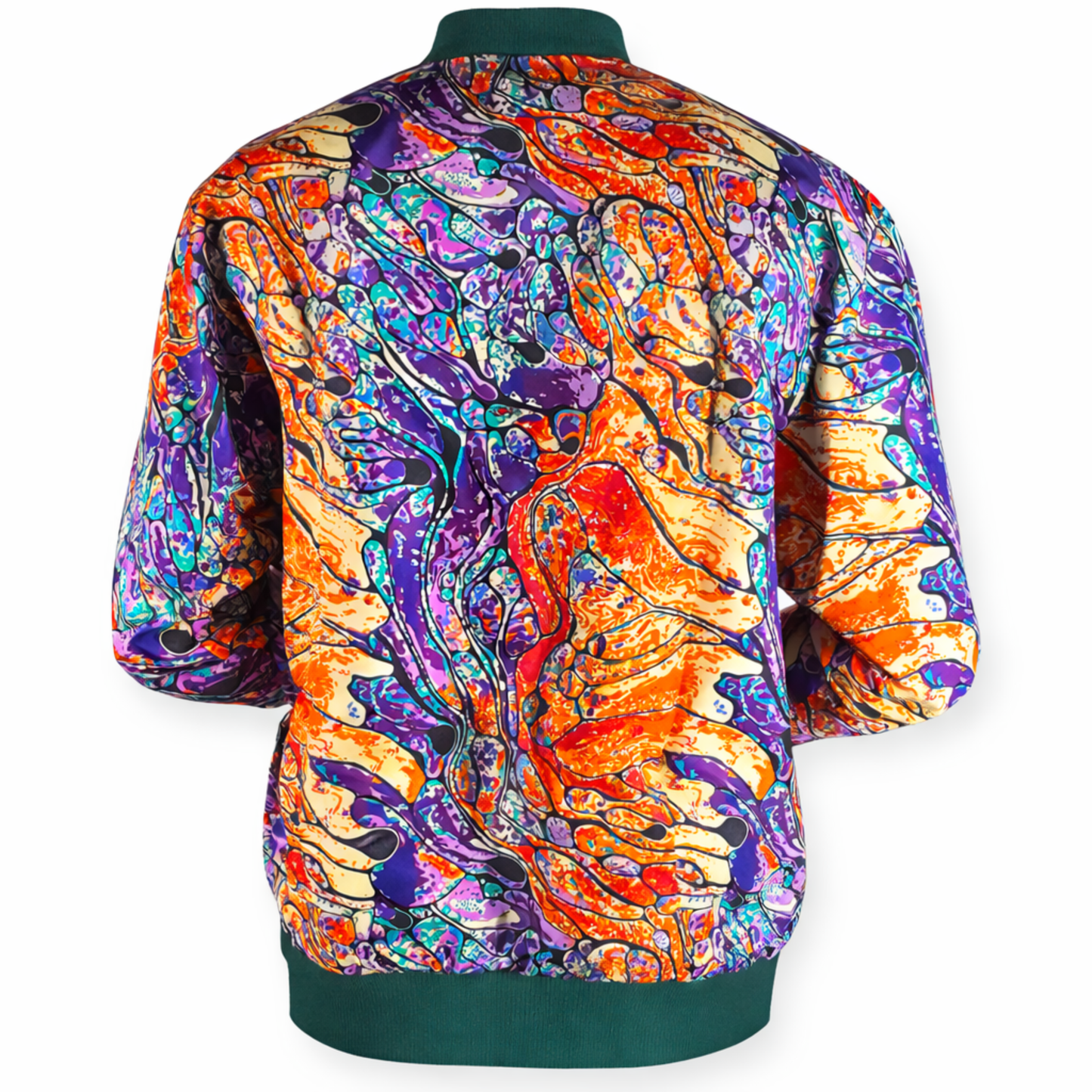 Unisex Vibrant Abstract Print Bomber Jacket