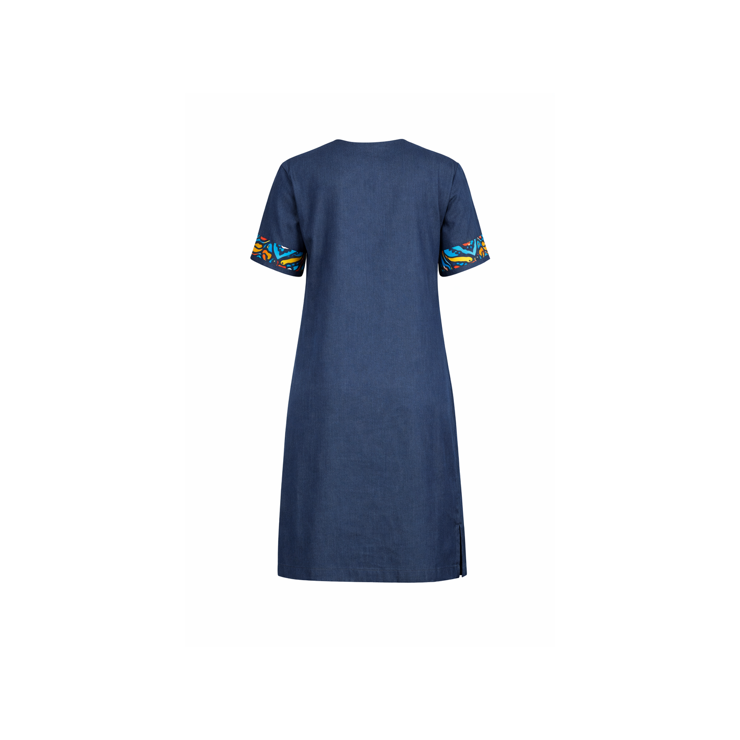 Robe midi patchwork Ankara – Style denim africain