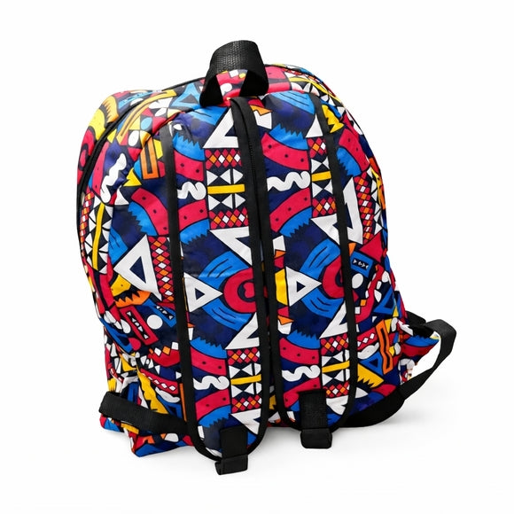 Ankara Print Classic Backpack – 15” Everyday African Bag