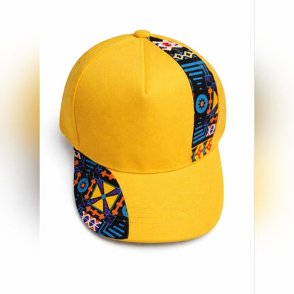 ALLAFRICA Kente Panel Cap – Gold Yellow