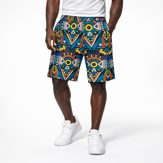Men African Tailored Ankara Shorts