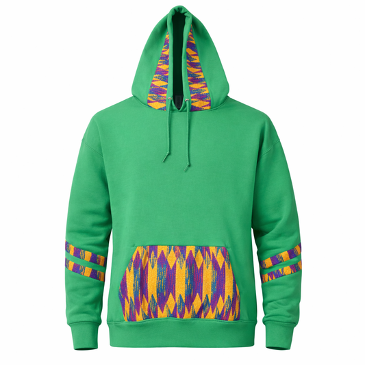 Emerald Kente Heritage Hoodie – Unisex