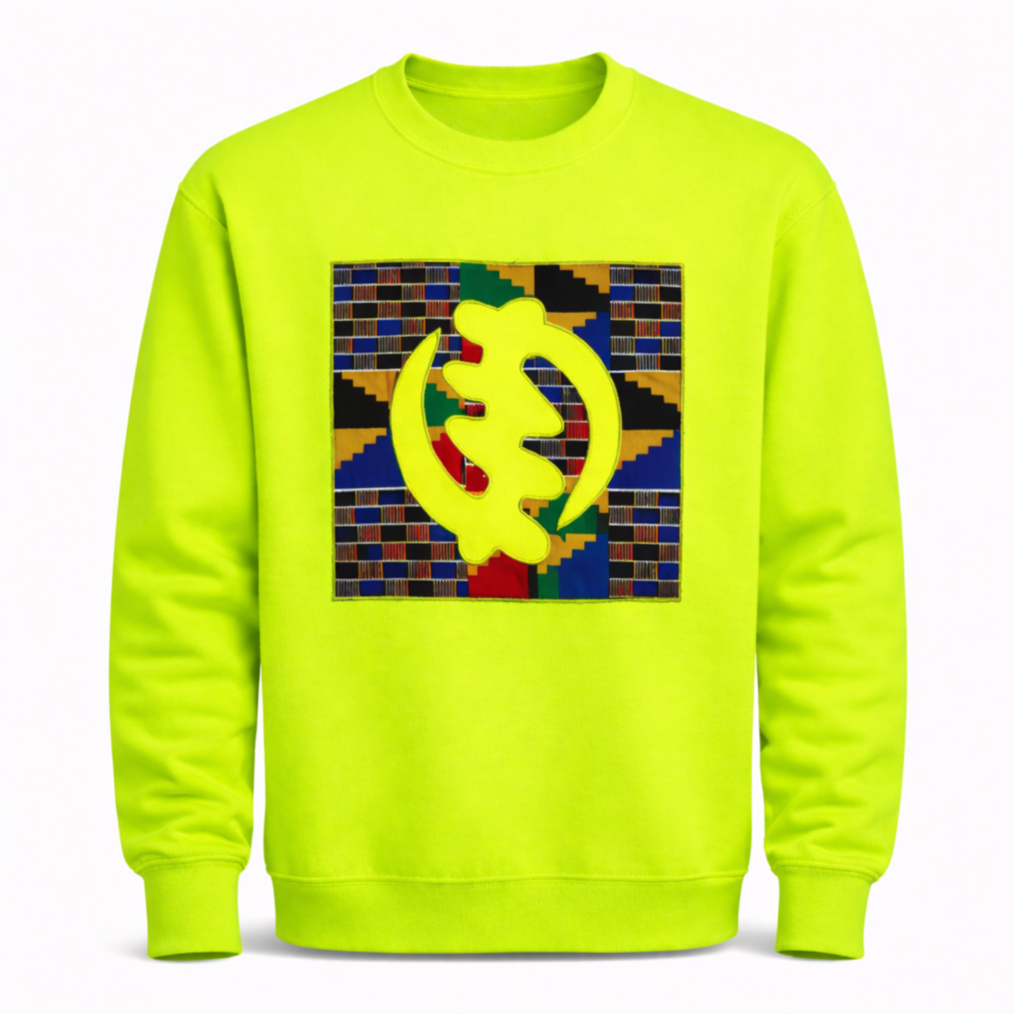 Neon Kente Gye Nyame Sweatshirt – Unisex