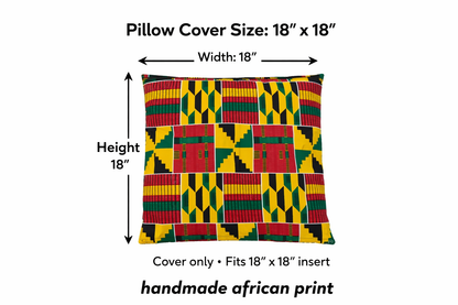 African Print Throw Pillow Covers – Set of 4 (18×18)