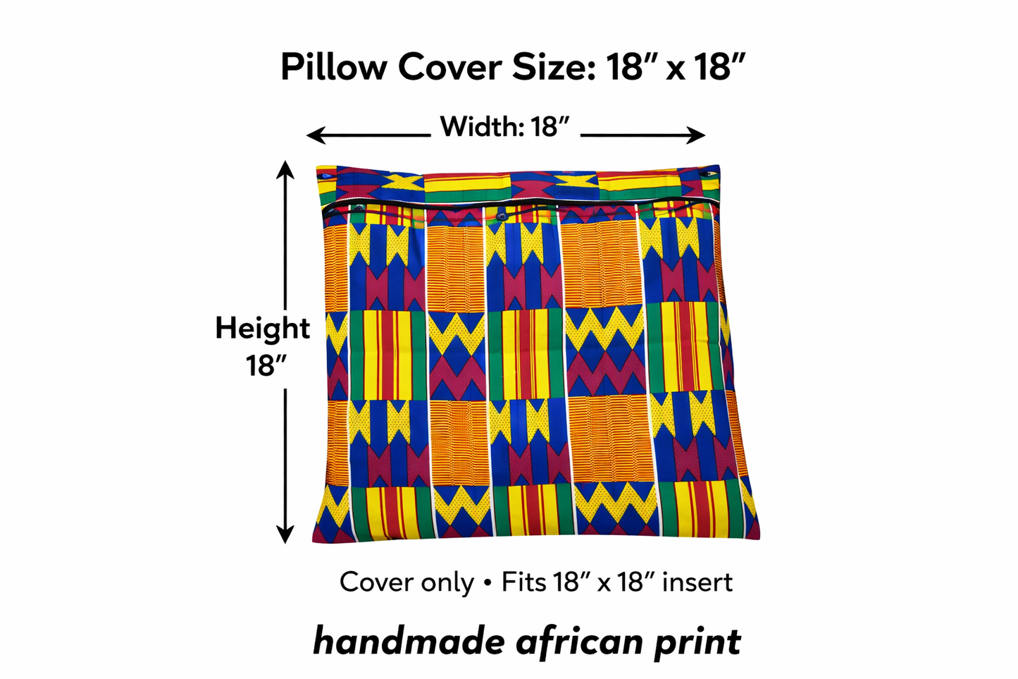 African Kente Panel Throw Pillow Covers – Set of 4 (18×18)