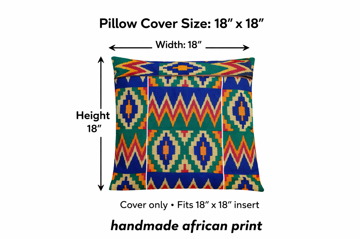 African Kente-Inspired Throw Pillow Covers – Set of 4 (18×18)
