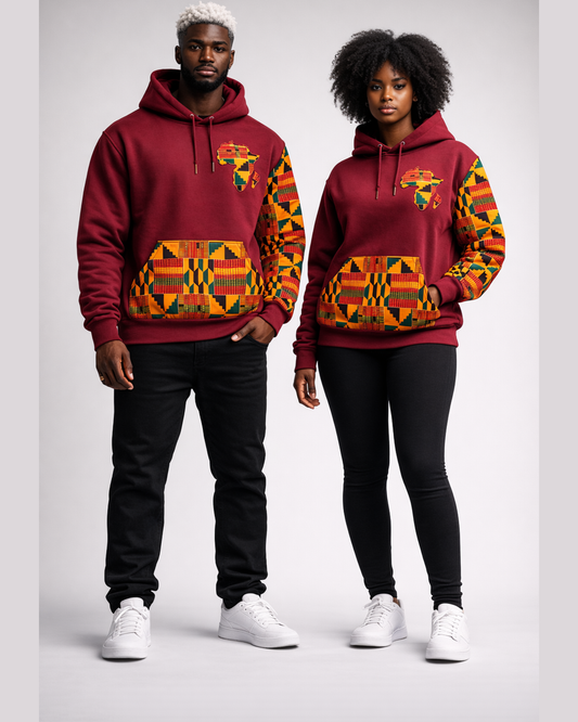 Heritage Kente Patchwork Hoodie – Unisex