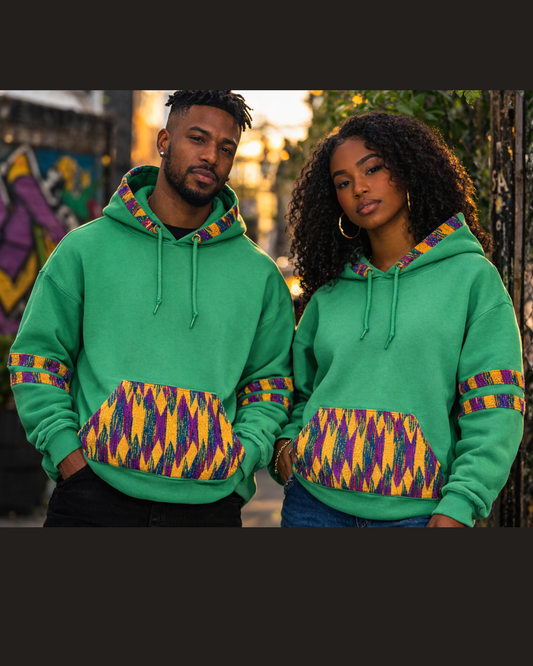 Emerald Kente Heritage Hoodie – Unisex